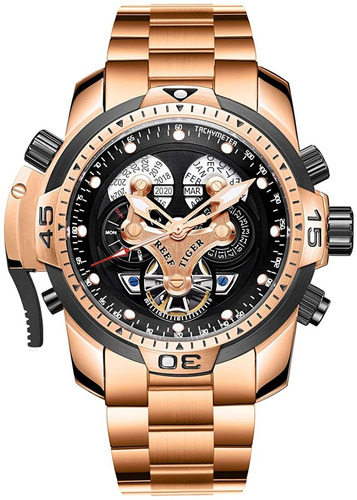 Reloj Hombre Reef Tig Rga3503-p Automátic Pulso Oro Rosa Jus