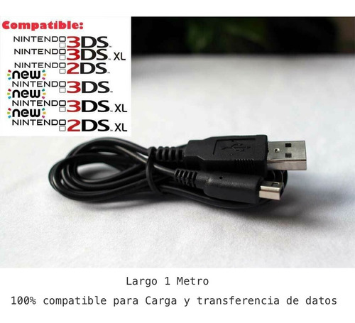 Imagen 3 de 7 de Cable Usb Cargador Compatible Nintendo 3ds 3ds Xl Dsi 2ds