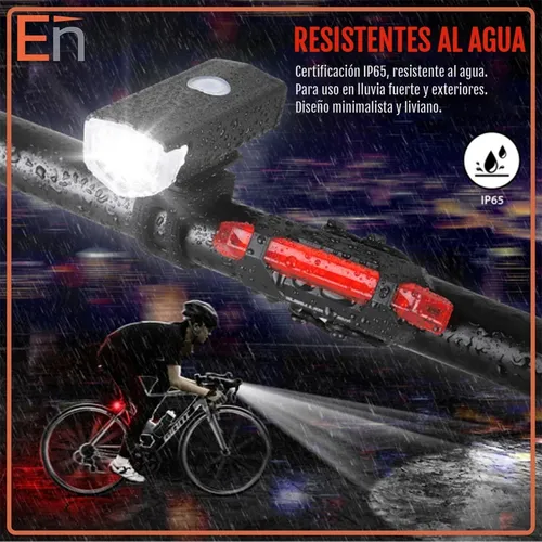 Set Luces Bicicleta Delantera Y Trasera Recargable Por Usb