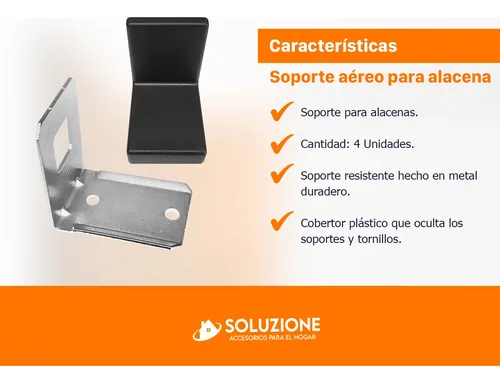Soporte Aéreo Para Alacenas Con Cobertor Negro X 4 Unidades