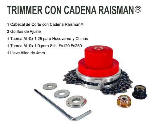 Raisman Trimmer Con Cadena Para Orilladora Einhell Universal