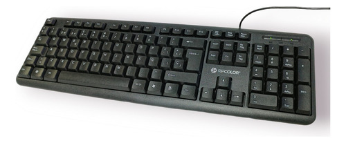 Teclado Para Pc Ripcolor Rkb101 Qwerty Español Color Negro