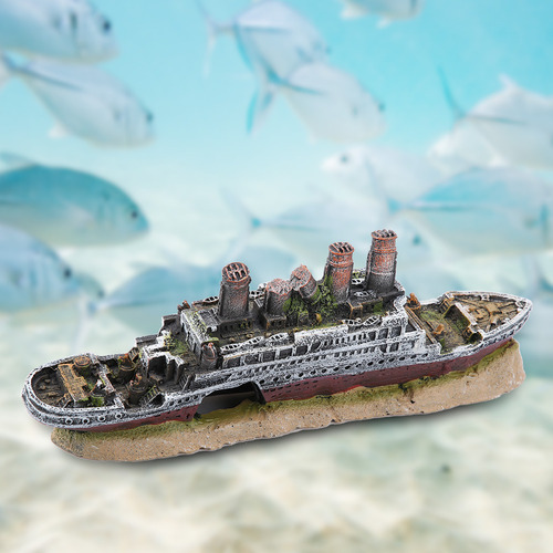 Ornamento De Navio Naufragado Titanic Lost Aquarium Decorati
