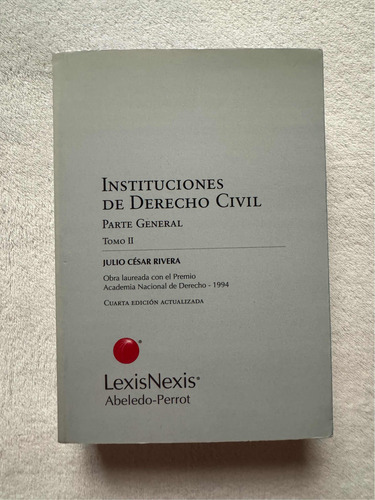 Instituciones De Derecho Civil. Parte General Tomo 2. Lexis (Usado)