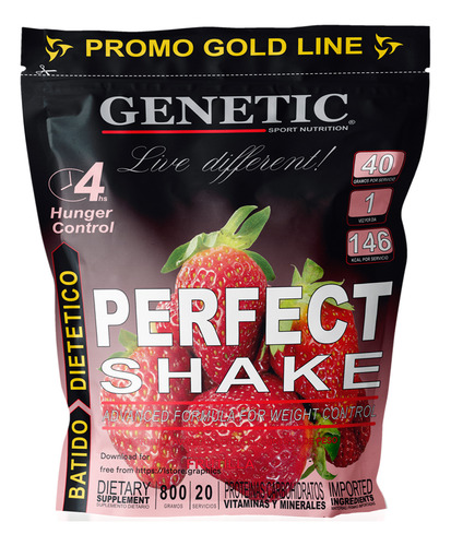 Batido Dietético Bajar De Peso Perfect Shake Genetic + Dieta