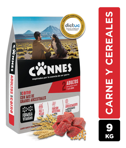 Cannes Adulto Carne Y Cereal 9kg