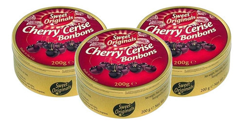 3 Balas Importadas 200g - Sweet Originals - Cherry Cerise