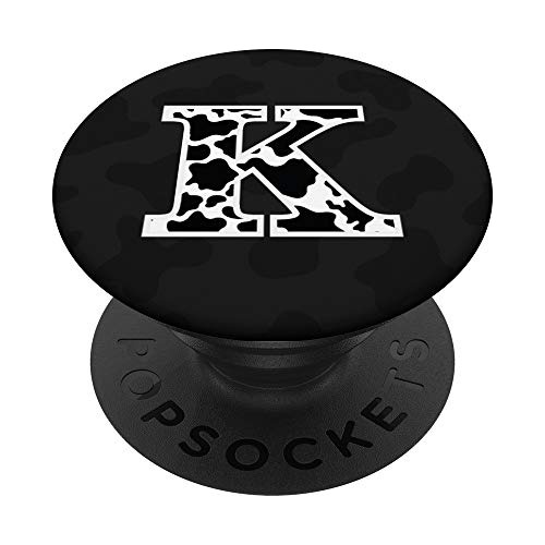 Letra Inicial K En Blanco Y Negro Con Estampado De Vaca Pops