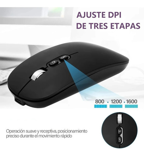 Mause Inalambrico Mouse Recargable 2.4g Ratón Juego Maus