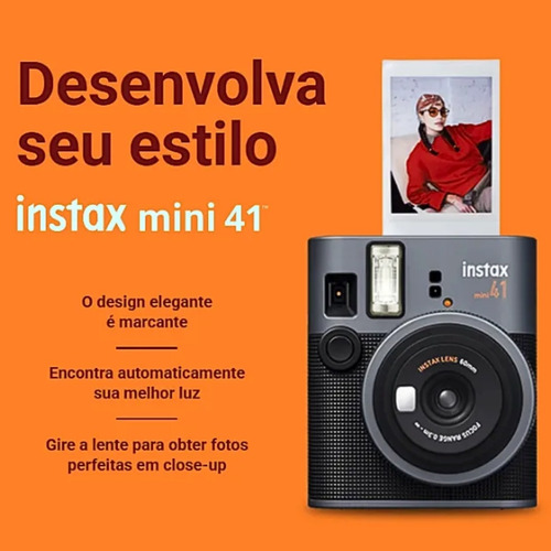 Câmera Instax Mini 41 Fotografia Instantânea Com Estilo