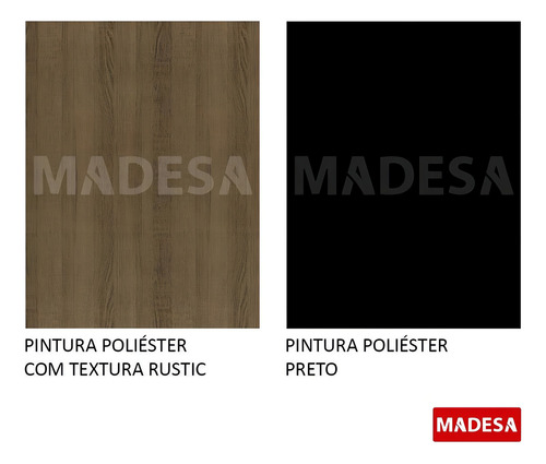 Mesa de Comedor Rectangular Madesa 5275 Color Rústico/Negro