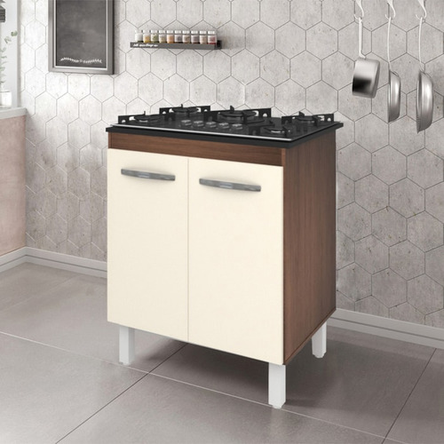 Balcao Com Tampo 70cm Para Cooktop 5 Bocas 9255 Savana Off W Cor Savana/off White