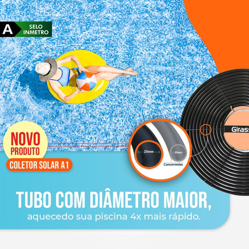 Aquecedor Solar Piscina 48.000l 12xa1 Girassol Com Painel