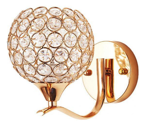 2 Lámpara De Pared De Cristal Moderna Decoración Dorada De
