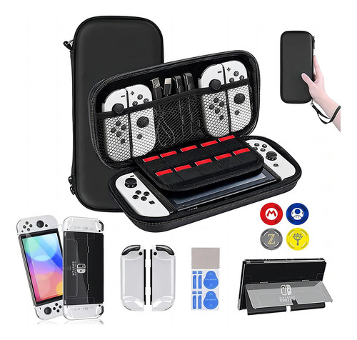 Kit Protector Para N Switch Bolso Lámina Grip Case Joy Con
