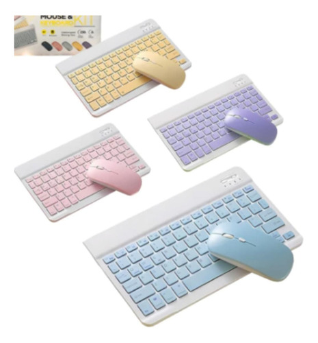 Combo Teclado Y Mouse Mini Inalámbricos Android Ios, Windows
