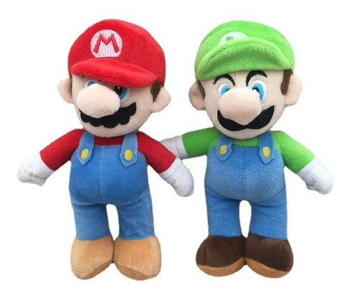 Set 2 Mario Bros  Luigi Yoshi De Peluche 25cm