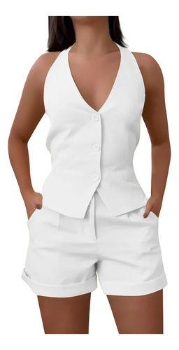 Traje Sin Mangas De Color Para Mujer Top Sin Mangas Con Cuel