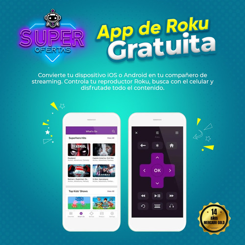 Imagen 4 de 6 de Roku Expres Tv Smart = Google Chromecast + Youtube + Netflix