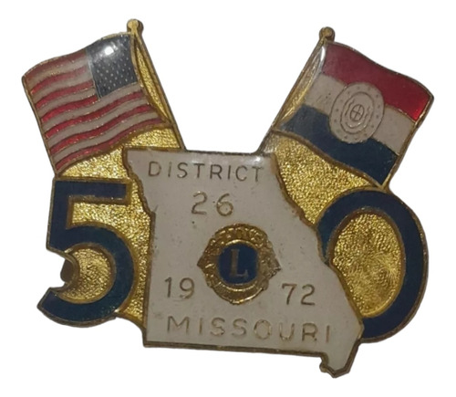 Prendedor 50 Aniversario Del Club De Leones Distrit Missouri