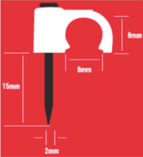 Grampas Sujeta Cable Tacsa N°6 Cable Coaxil Negro X20 Caj Q
