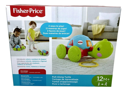 Brinquedo Educativo Para Bebê Puxe A Tartaruga - Desenvolve Coordenação Motora Curiosidade E Aprendizagem - Aprender E Brincar - Fisher Price