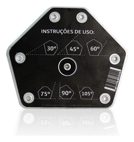 Esquadro Magnético Hexagonal Com Interruptor 15kg