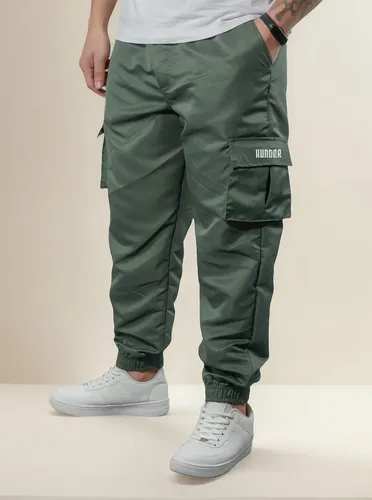 Calça Cargo Corta Vento Jogger Unisex Masculina Verde Skate