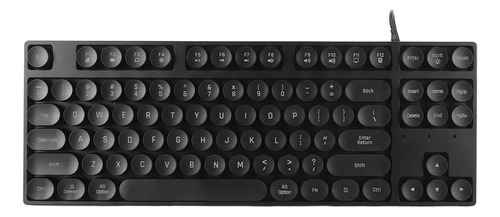 Teclado Con Cable Para Juegos, Redondo, Usb, 87 Teclas, Retr