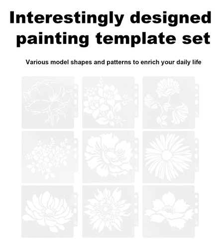 Plantillas De Mandala Para Pintar Y Dibujar, 9 Unidades, Par