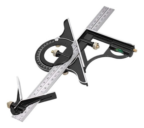 Régua De Ângulo Reto Ajustável De Metal Quadrado Combinado