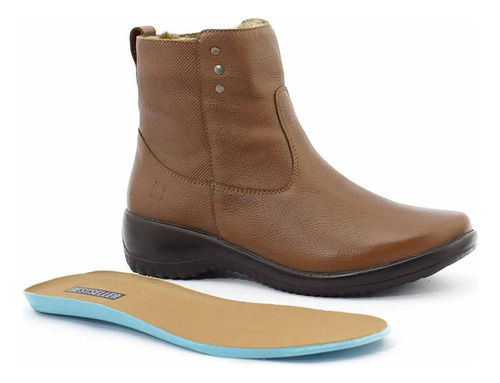 Bota Corta Mujer Cuero Bestseller Zapato Confort Invierno