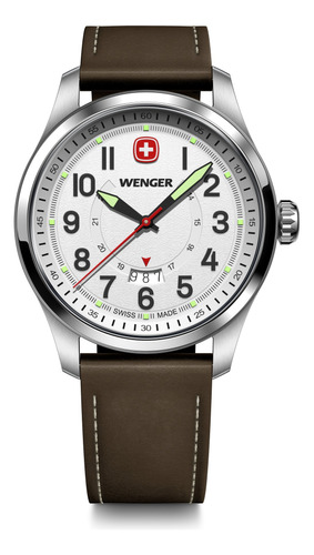 Reloj Terragraph 43 Mm Correa Cuero Café Wenger