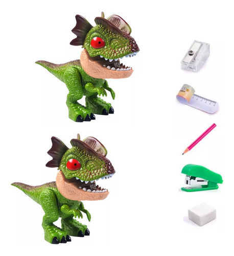 X Juego De Rotuladores Y Papel Con Forma De Dinosaurio, 2