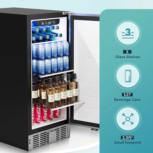 Euhomy Refrigerador De Bebidas De 15 Pulgadas