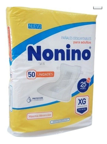 Nonino Pañales Adultos Extra Grande Con Gel X 50 Unidades