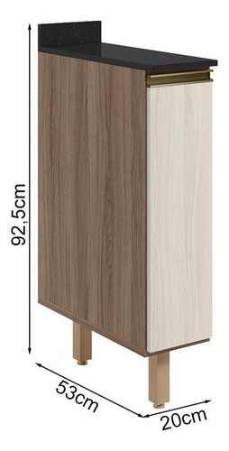 Balcao Com Tampo 1 Porta 20cm Mdf 16796 Carvalho Toq Nicioli