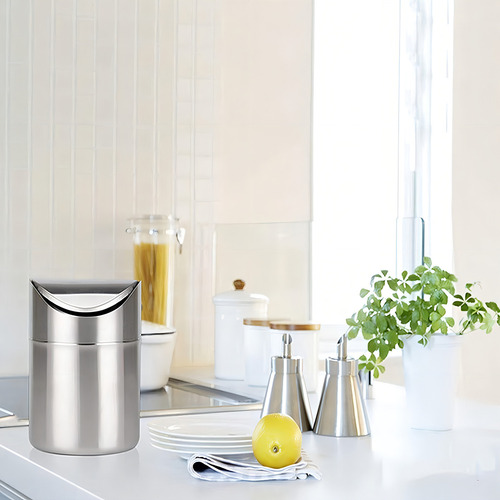 Cesto Tacho De Basura Acero Inox Chico De Mesada Vaiven Pc