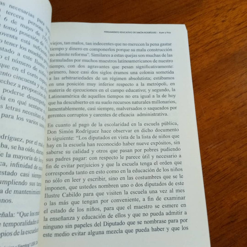 Pensamiento Educativo De Simón Rodríguez (Usado)