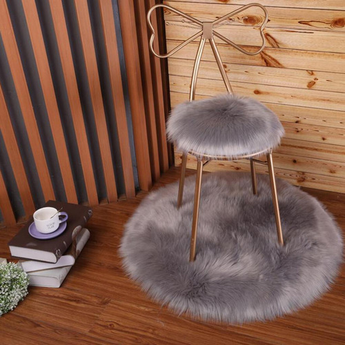 2 Súper Suave Shaggy Faux Seda De Piel De Oveja Gris 30cm