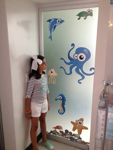 Vinilo Decorativo Infantil Animalitos-i 05 Acuario, Peces.