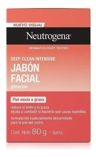 Jabón Facial En Barra Neutrogena Deep Clean Intensive 80 G