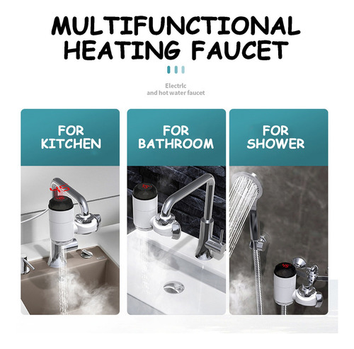 Kit De Grifo Calentador De Agua Caliente Eléctrico Instantán