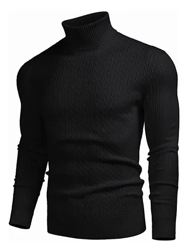 Jersey Cuello Alto Moda Comodo Hombre Invierno Tortug