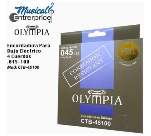 3 Juegos De Cuerdas De Bajo Olympia Antirush Ctb45100
