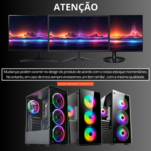 Pc Gamer Completo 2eletro Rgb I7 16gb 480gb 500w Monitor 20