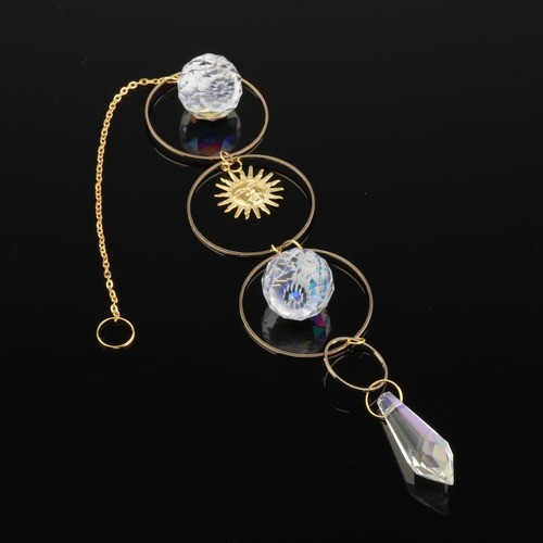 Para Atrapasol Colgante Con Cadena Cuentas Cristal Arcoíris