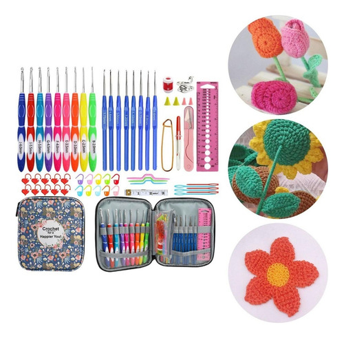 S Kits De Agulhas De Crochê Com Estojo Ergonômico Para