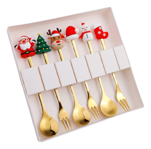 Juego De Cubiertos Navideños De 6 Piezas, Vajilla, Estilo B