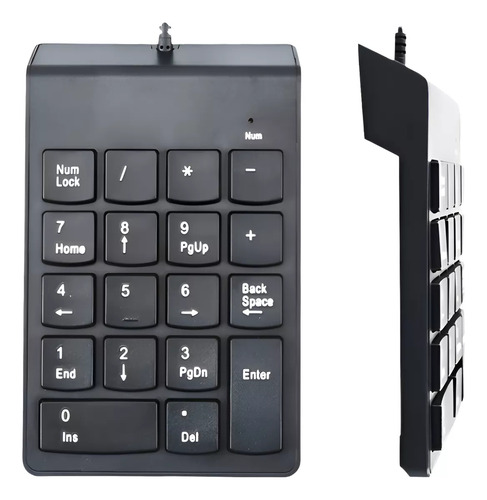 Teclado Numerico Slim Cable Usb Notebook Pc Teclado Negro Idioma Español Latinoamérica